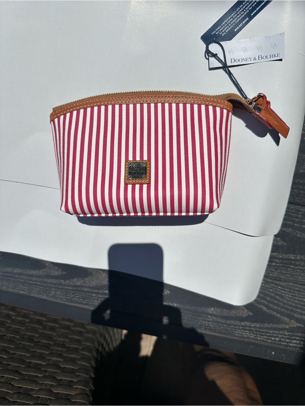 Dooney & Bourke Pink Stripe Cosmetic Pouch